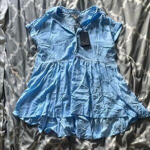 Light Blue Button-Up Dress